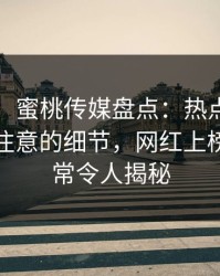 【爆料】蜜桃传媒盘点：热点事件7个你从没注意的细节，网红上榜理由异常令人揭秘