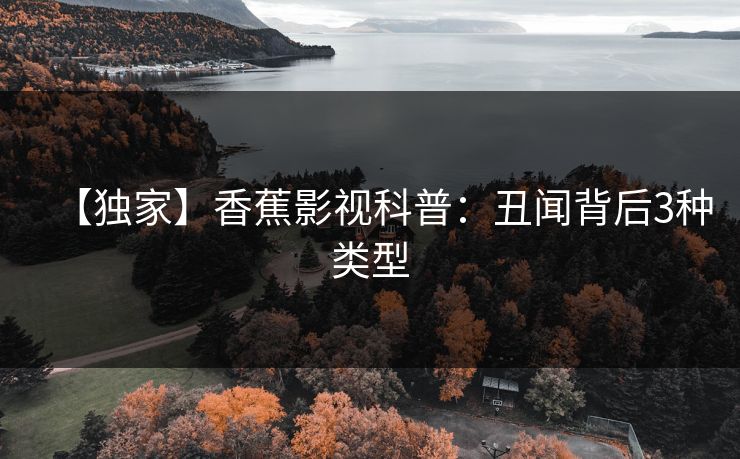 【独家】香蕉影视科普：丑闻背后3种类型